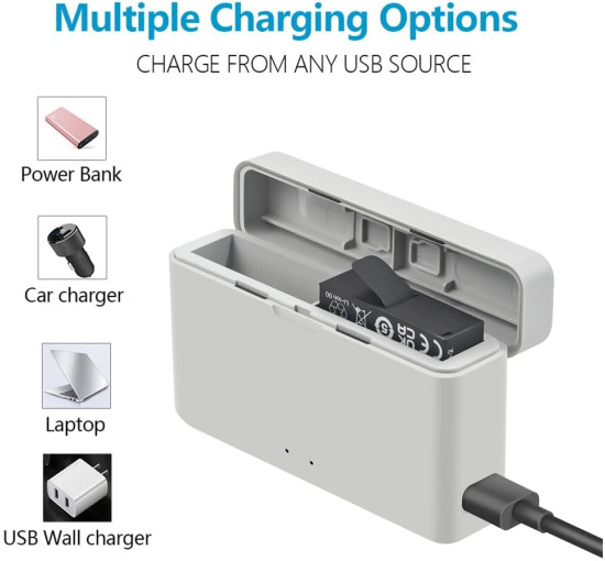 Портативний швидкий зарядний пристрій LiLiTok для Insta360 Ace Pro, сірий (my-19185)