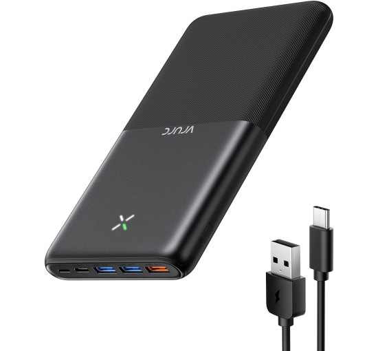 Портативное зарядное устройство VRURC T3016 Power Bank 30000 мАч, быстрая зарядка 20 Вт, черный (my-19142) Портативное зарядное устройство VRURC T3016 Power Bank 30000 мАч, быстрая зарядка 20 Вт, черный (my-19142)