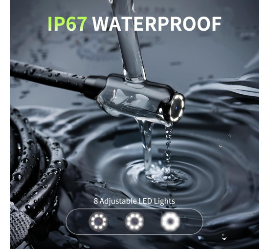 Промышленный эндоскоп Hopefox G45M 5M 1080P HD с 4,3-дюймовым IPS-экраном, черный (my-19048)