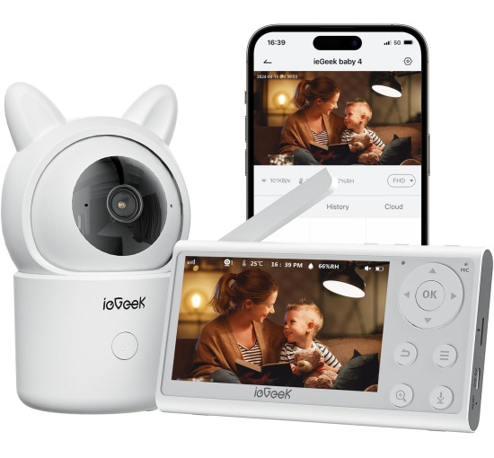 Радіоняня ieGeek Baby 4 1080p з 4,3-дюймовим екраном, PTZ-камерою на 360° та 4-кратним зумом, акумулятором 3000 мА·год (my-19117) Радіоняня ieGeek Baby 4 1080p з 4,3-дюймовим екраном, PTZ-камерою на 360° та 4-кратним зумом, акумулятором 3000 мА·год (my-19117)