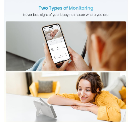 Радіоняня ieGeek Baby 4 1080p з 4,3-дюймовим екраном, PTZ-камерою на 360° та 4-кратним зумом, акумулятором 3000 мА·год (my-19117)