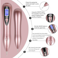 Ручка для видалення родимок VOONEEN з 9 рівнями інтенсивності та світлодіодним підсвічуванням, рожево-золотим (my-19101)