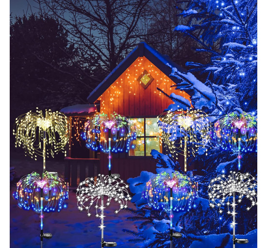 Садові ліхтарі XRR B0B2S4M1PJ на сонячних батареях, упаковка з 2 шт., 120 світлодіодів, 2 режими (my-19172)