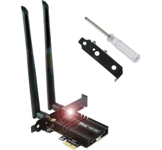 Сетевая карта Ubit AX210S PCIe WiFi 6E Макс. скорость 5374 Мбит/с (my-19099)  Сетевая карта Ubit AX210S PCIe WiFi 6E Макс. скорость 5374 Мбит/с (my-19099)