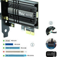 Мережа карта Ubit AX210S PCIe WiFi 6E Макс. швидкість 5374 Мбіт/с (my-19099) Мережа карта Ubit AX210S PCIe WiFi 6E Макс. швидкість 5374 Мбіт/с (my-19099)