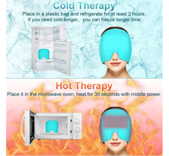 Шапочка-капюшон PacuM для снятия головной боли, 400г., синяя (my-19143)