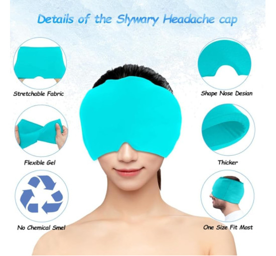 Шапочка-капюшон PacuM для снятия головной боли, 400г., синяя (my-19143)