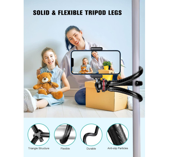 Штатив CIRYCASE 30Q для телефону з бездротовим пультом керування, що обертається на 360°, коричневий (my-19145)