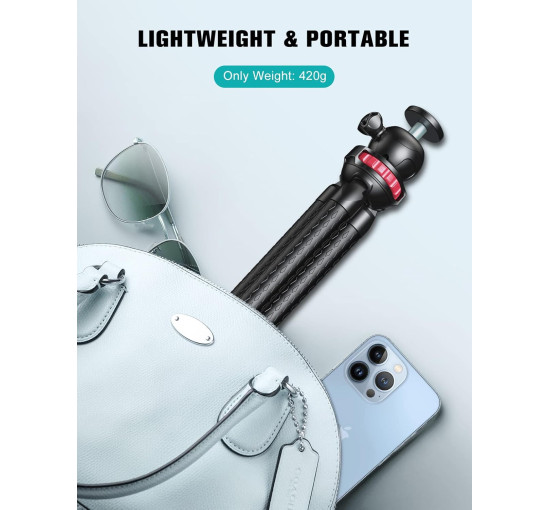 Штатив CIRYCASE 30Q для телефону з бездротовим пультом керування, що обертається на 360°, коричневий (my-19145)