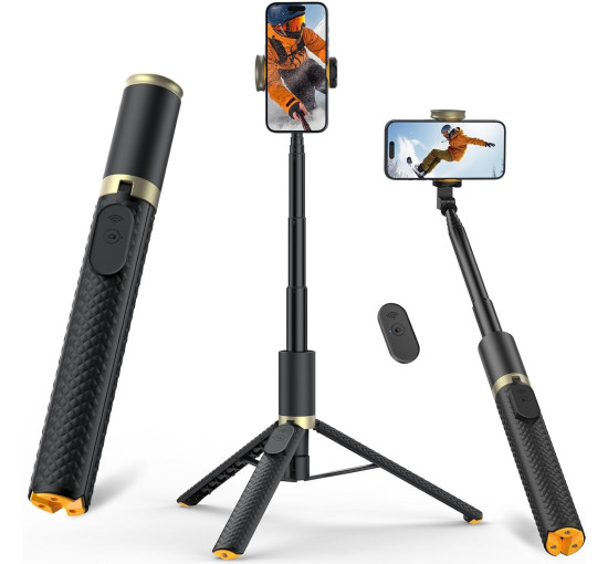 Штатив для телефона Vimose B04 и селфи-палка с пультом управления, 62-дюйма, черный (my-19140)
