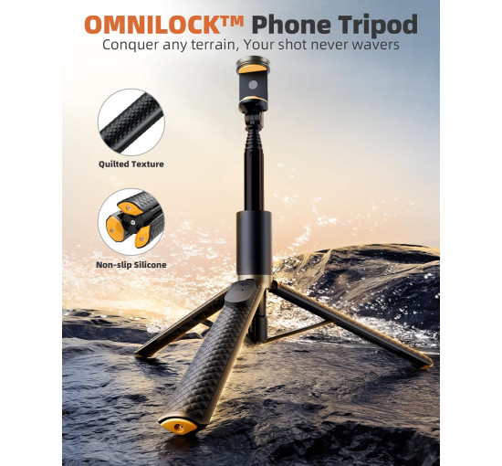 Штатив для телефона Vimose B04 и селфи-палка с пультом управления, 62-дюйма, черный (my-19140)