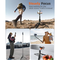 Штатив для телефону Vimose B04 та селфі-палиця з пультом управління, 62-дюйма, чорний (my-19140)