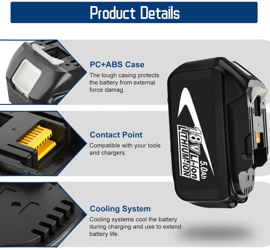 Змінний акумулятор Goodexo для Makita 18 Ст, чорний (my-19121)