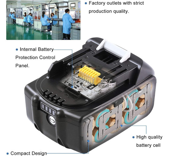 Змінний акумулятор Goodexo для Makita 18 Ст, чорний (my-19121)