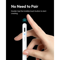Стилус Metapen A8 для iPad 2018–2025 с чувствительностью к наклону, совместимый с Apple iPad, белый (my-19194)