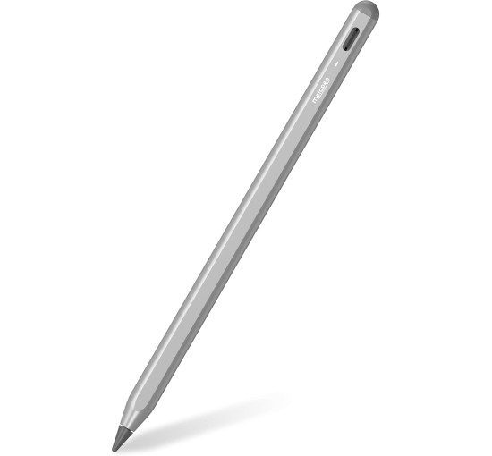 Стилус Metapen A8 ME-APP152 для iPad 2018–2025 с чувствительностью к наклону, совместимый с Apple iPad, серый (my-19195)
