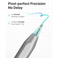 Стилус Metapen A8 ME-APP152 для iPad 2018–2025 с чувствительностью к наклону, совместимый с Apple iPad, серый (my-19195)