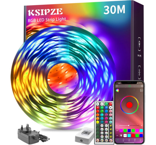Светодиодная лента KSIPZE ST51_K2430 длиной 30 м с RGB-подсветкой и синхронизацией цветов, с пультом ДУ (my-19097) Светодиодная лента KSIPZE ST51_K2430 длиной 30 м с RGB-подсветкой и синхронизацией цветов, с пультом ДУ (my-19097)
