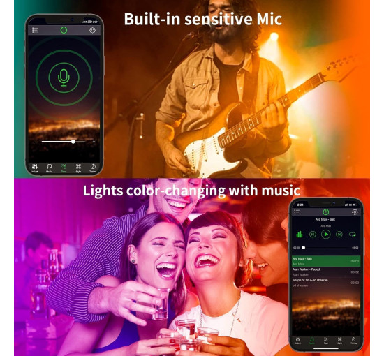 Светодиодная лента KSIPZE ST51_K2430 длиной 30 м с RGB-подсветкой и синхронизацией цветов, с пультом ДУ (my-19097)