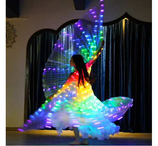 Світлодіодні крила Zebery для танцю живота, різнокольоровий (my-19148)