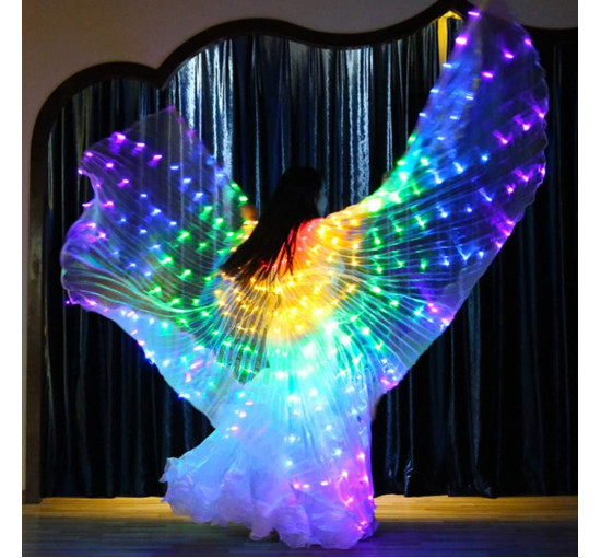 Світлодіодні крила Zebery для танцю живота, різнокольоровий (my-19148)