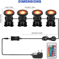 Світлодіодний світильник GreenSun D085-GB1-CYF1 для садового ставка, комплект з 4 шт., чорний (my-19096)