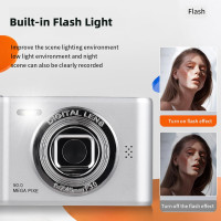 Цифровая камера Generic 1080P, 50-мегапиксельная камера с двумя объективами, 2,4-дюймовым экраном, серебристый (my-19196)