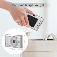 Цифровая камера Generic 1080P, 50-мегапиксельная камера с двумя объективами, 2,4-дюймовым экраном, серебристый (my-19196)