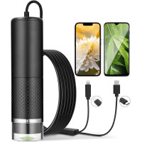 Цифровий USB-мікроскоп SinLaw SJXWJ-001, з 10-кратним збільшенням (200x), iOS, Android, чорний (my-19179)