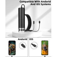 Цифровий USB-мікроскоп SinLaw SJXWJ-001, з 10-кратним збільшенням (200x), iOS, Android, чорний (my-19179)