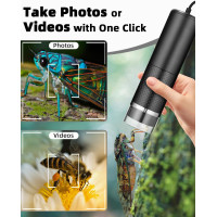 Цифровий USB-мікроскоп SinLaw SJXWJ-001, з 10-кратним збільшенням (200x), iOS, Android, чорний (my-19179)