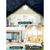 Уличное освещение Litglobe с датчиком движения, 100 Вт, свет 6500 К, с дистанционным управлением (my-19146)