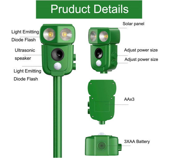 Ультразвуковий відлякувач кішок LEMENG R201 (my-19160)