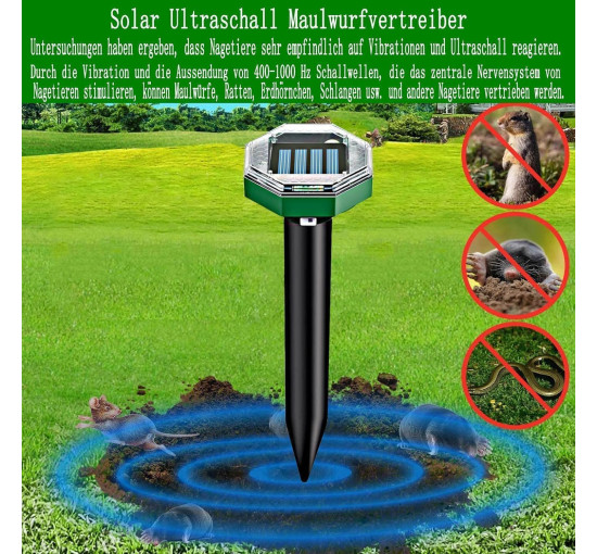 Ультразвуковий відлякувач кротів ALOONEN NFHD88DV, упаковка з 6 штук (my-19182)