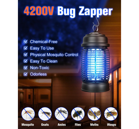 Знищувач комах DEEZEE, 4200 В, 20 Вт (my-19189)