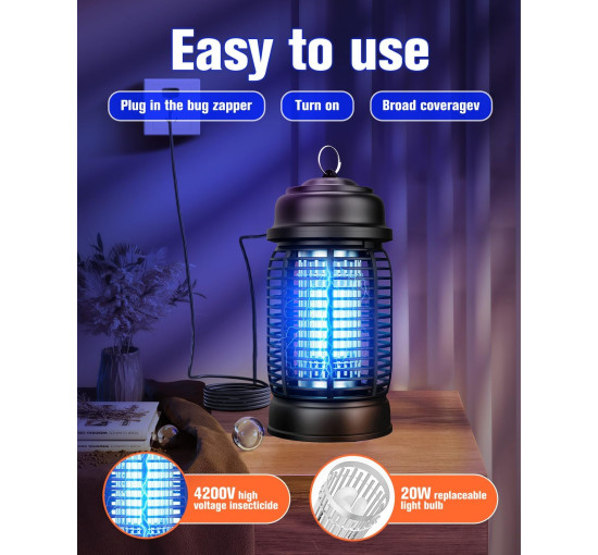 Знищувач комах DEEZEE, 4200 В, 20 Вт (my-19189)