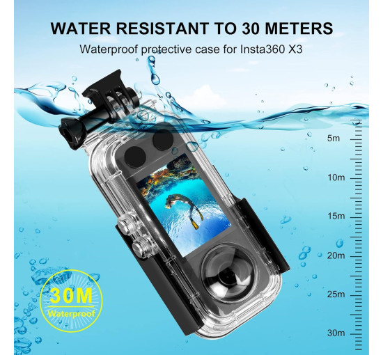 Водонепроницаемый чехол VOLOHAS SAD для экшн-камеры Insta360 X3, темно-серый (my-19131)