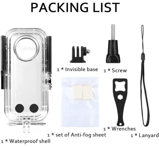 Водонепроницаемый чехол VOLOHAS SAD для экшн-камеры Insta360 X3, темно-серый (my-19131)