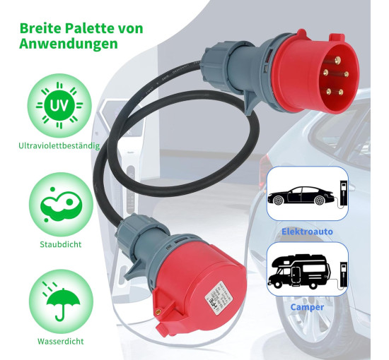 Адаптер Lomhyve HF-012 32 А на 16 А 1,5 метра, красный (my-20105)