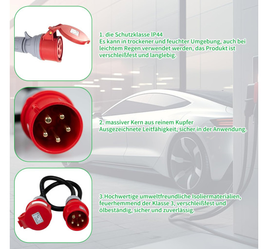 Адаптер Lomhyve HF-012 32 А на 16 А 1,5 метра, красный (my-20105)