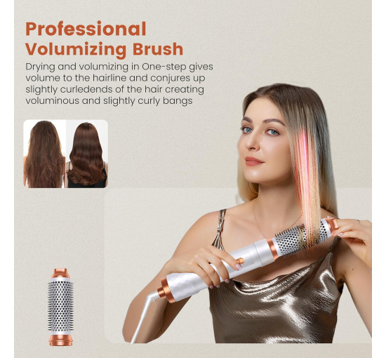 Аэрограф UKYITU 1000 Вт с функцией сушки, завивки и выпрямления волос, белый (my-20081)