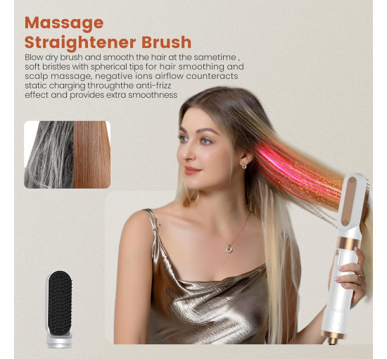 Аэрограф UKYITU 1000 Вт с функцией сушки, завивки и выпрямления волос, белый (my-20081)