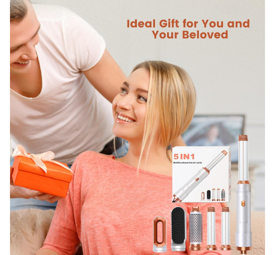 Аэрограф UKYITU 1000 Вт с функцией сушки, завивки и выпрямления волос, белый (my-20081)