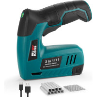 Аккумуляторный степлер NEU MASTER NTC0115, электрический степлер 2-в-1 на 4 В с зарядным кабелем, зеленый (my-20006)