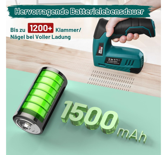 Аккумуляторный степлер NEU MASTER NTC0115, электрический степлер 2-в-1 на 4 В с зарядным кабелем, зеленый (my-20006)