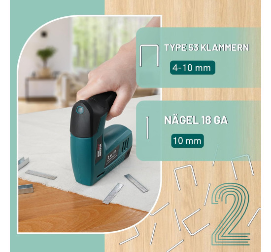 Аккумуляторный степлер NEU MASTER NTC0115, электрический степлер 2-в-1 на 4 В с зарядным кабелем, зеленый (my-20006)