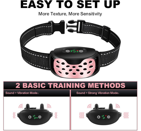 Антилайный ошейник IHPUKIDI без электрошока, розовый (my-20188)