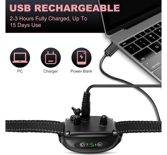 Антилайный ошейник IHPUKIDI без электрошока, розовый (my-20188)