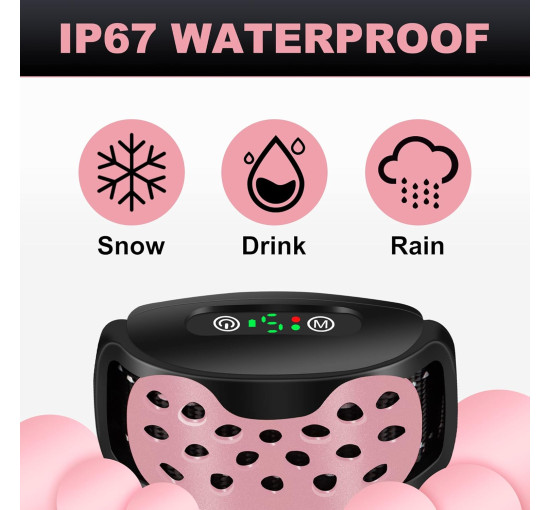 Антилайный ошейник IHPUKIDI без электрошока, розовый (my-20188)