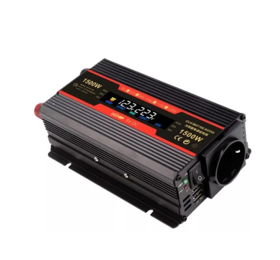Авто инвертор преобразователь напряжения с LCD экраном 1500 W (my-20103)
